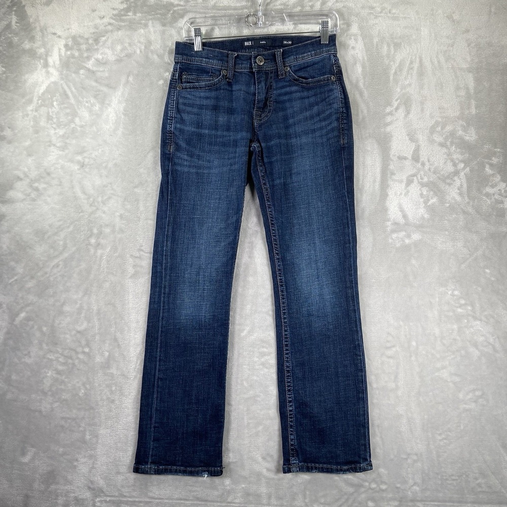 BKE Aiden Jeans men's 28x29 Slim Fit Bootcut Blue Denim Buckle Western Dark Wash